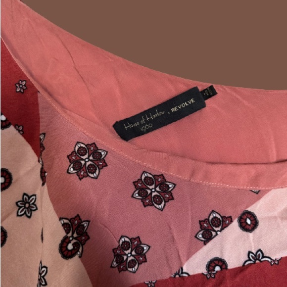 House of Harlow 1960 x Revolve | red/beige tones, patchwork boho dress | small - Picture 7 of 7
